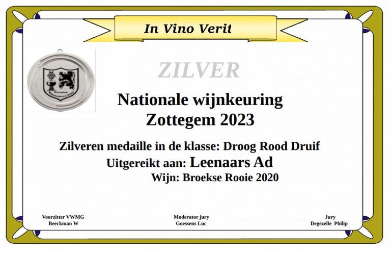 Ad Leenaars - Broekse Rooie 2020 - Zilver 2023