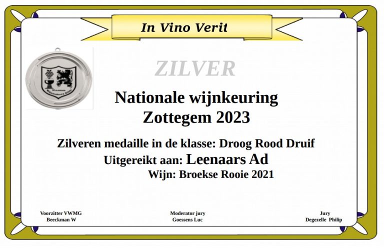 Ad Leenaars - Broekse Rooie 2021 - Zilver 2023